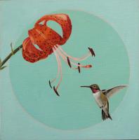 Hummer and Leopard Lily II by Rebecca Wetzel Wagstaff